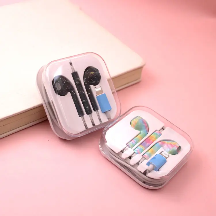 Painted Drawing Headphones 8Pin Lighting BT Wired Earphones For iPhone78XR/11/12/13