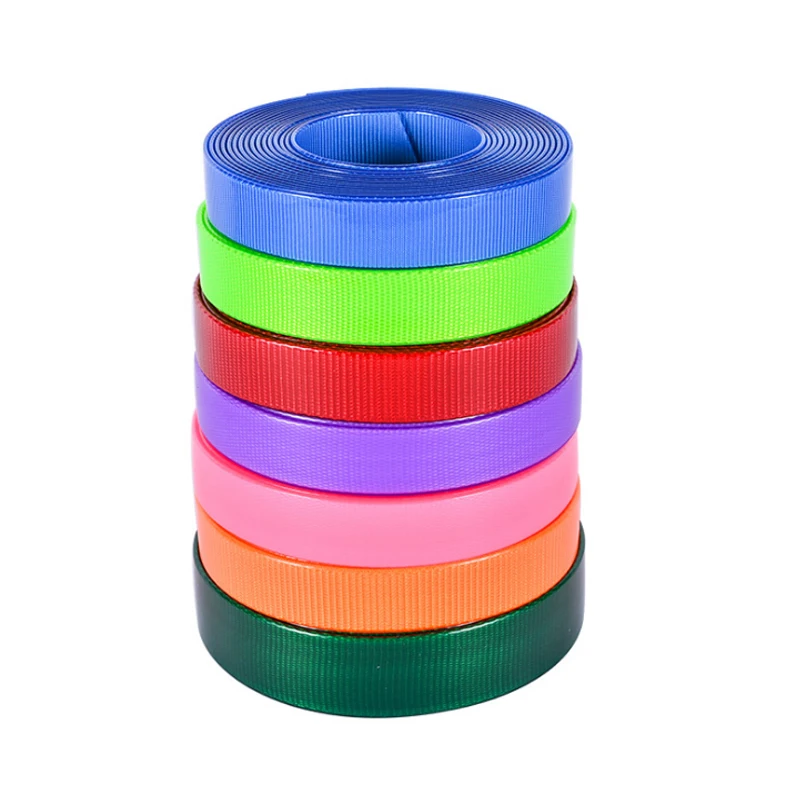  soft pvc tpu coated tubular herringbone nylon strap webbing belt