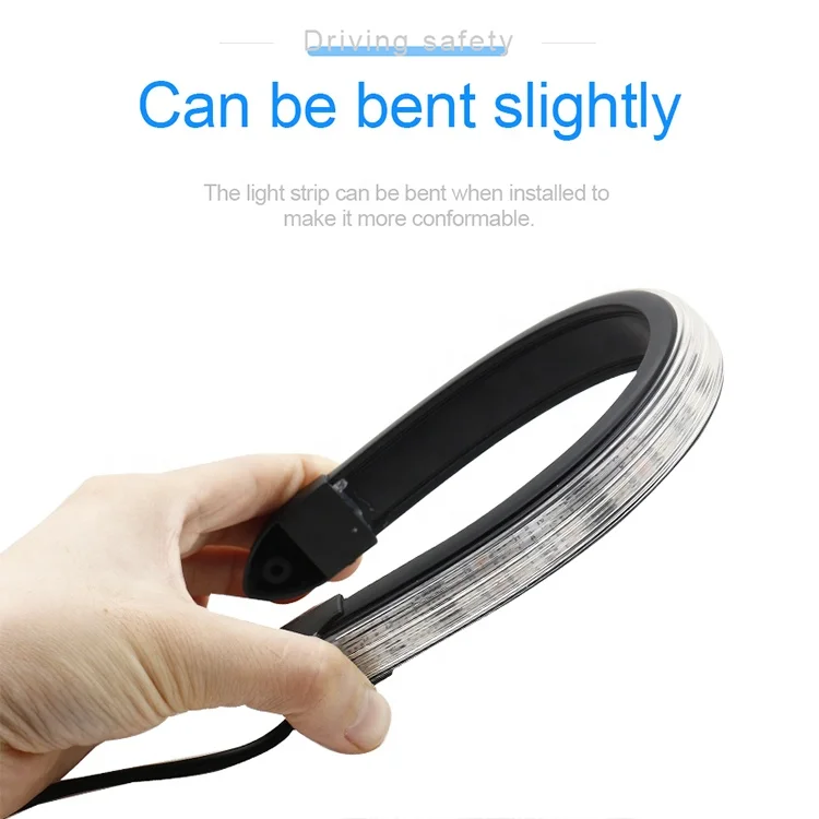 Car Scan Waterproof Headlight Strip Sequential Light Universal DRL LED Daytime Running Light Flow colorful flexible Turn Signal