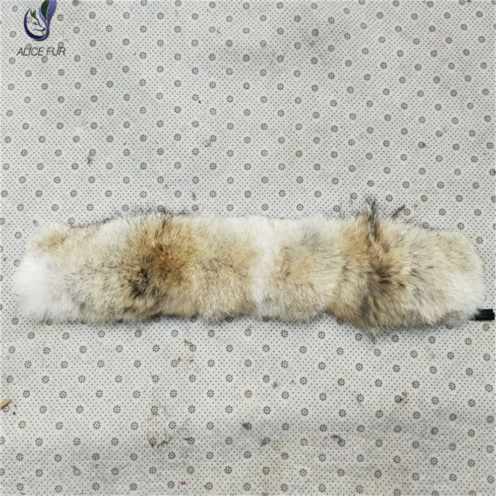 High quality Natural Coyote fur hood trim real genuine wolf fur collar trim strips for dow jackets
