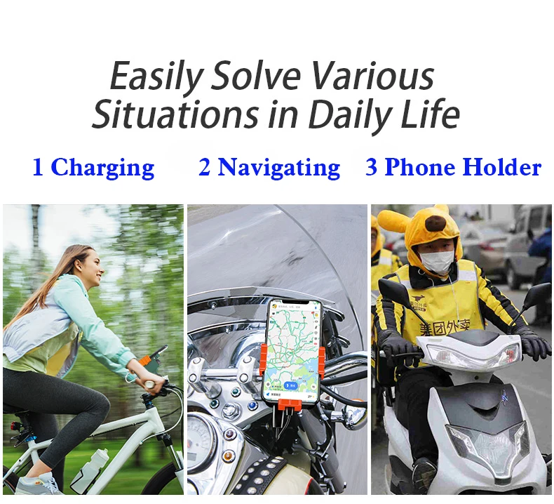 YTGEE Distributor Plastic ABS Universal Bicycle Mobile Phone Mount Bike Phone Holder with Power Bank Charger