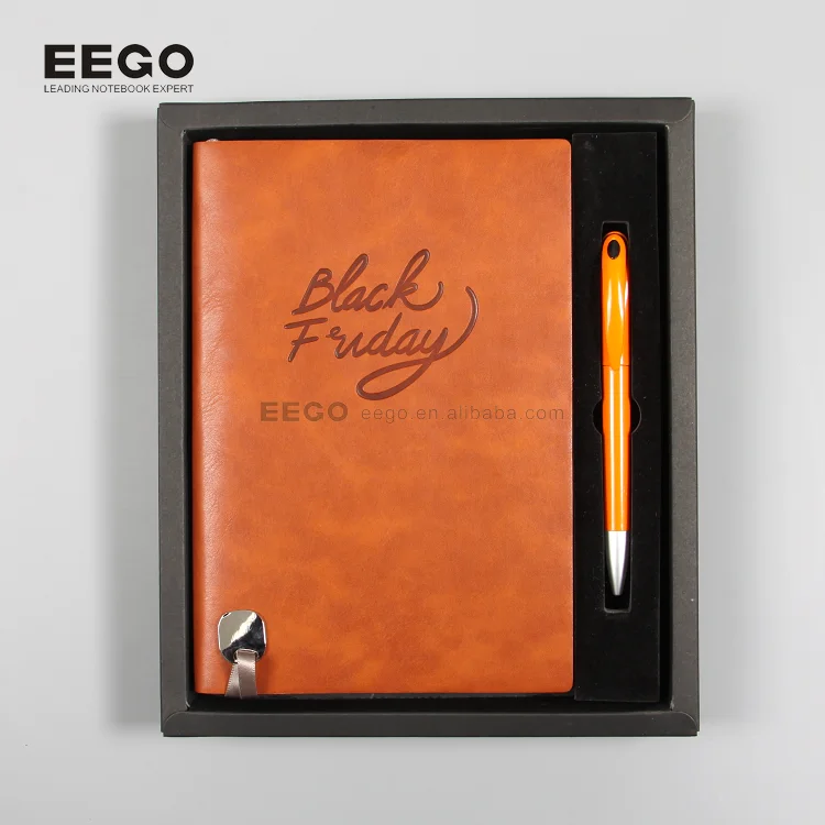 Personalizable Pu Leather Journal Packaging Printing Custom Notebook And Pen Gift Stationery Set With Box