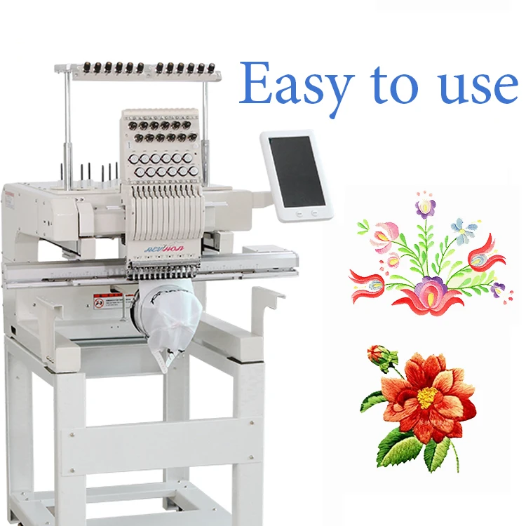 Factory price Automatic Single Head 15 needles 500*300mm Computerized cheap hat embroidery machine