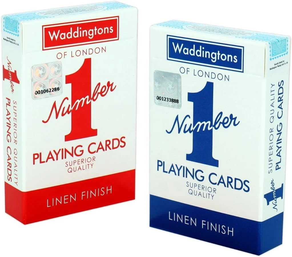 Waddingtons Number 1 Classic Red and Blue Twin Pack Playing Cards Travel-friendly Game for Boys Girls Adults Great Gift Toy