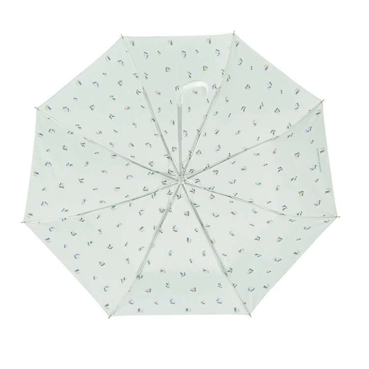 21 Inch X 6 K Pongee Fabric With Full Printing  Umbrella Manual Open Folding Umbrella Parts
