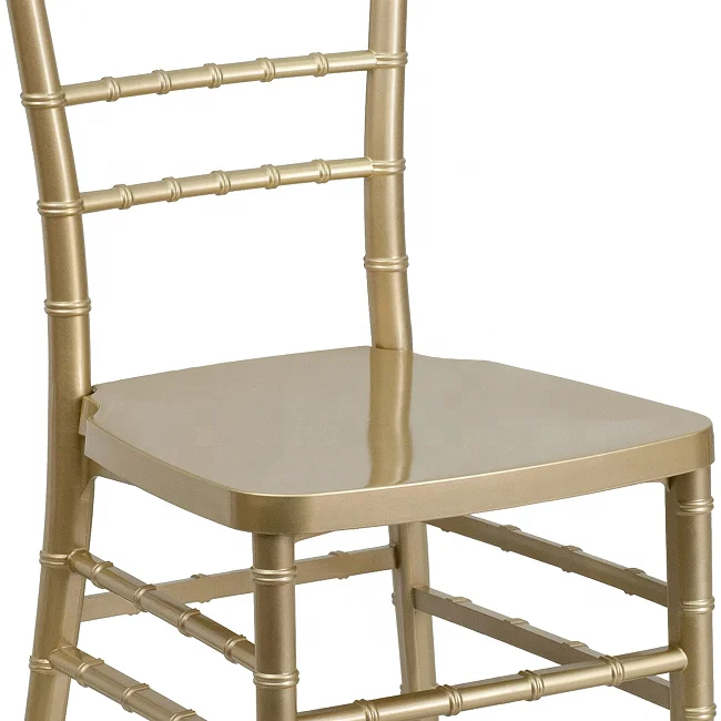 Wholesale Gold Color Stackable Resin Monobloc Tiffany Chiavari Chairs for Wedding Event