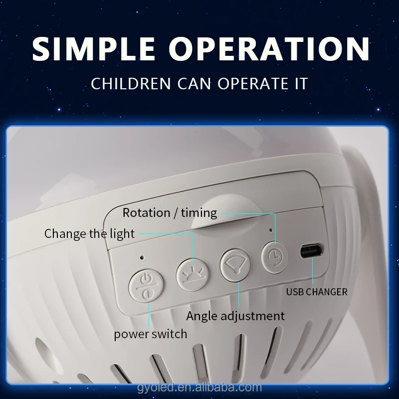 Colorlife Timed Starry Planetarium Projector Night Light Moon lamp for Kids