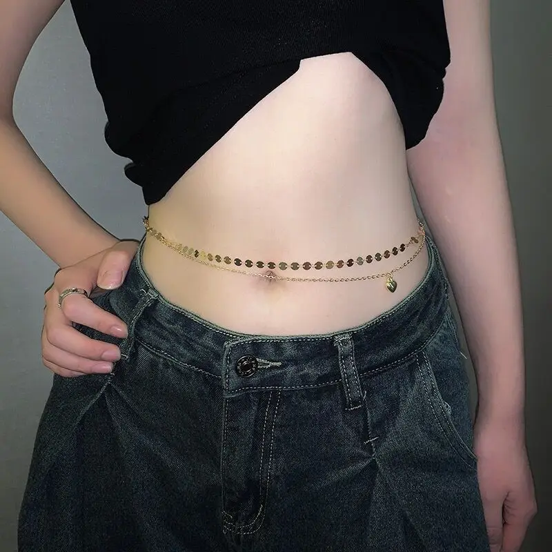 Daihe TC0054 черный кулон модные пляжные приморские джинсы двухслойные индивидуальные хрустальные цепи на талию Сексуальная цепочка для тела