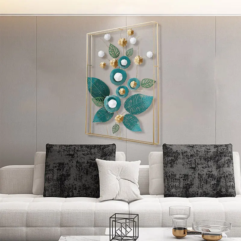 double ring ginkgo modern metal wall art hanging decor
