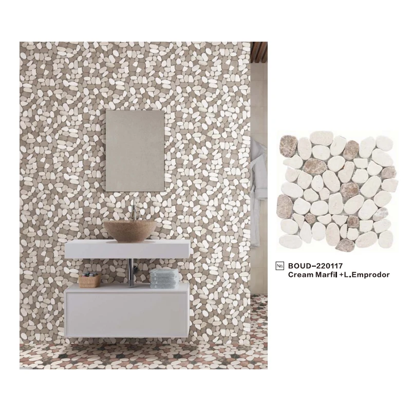 Marble Stones Floors Wall Mosaic Tiles For Bathroom 3d Wall Panel Marble Design Stone Mosaic Tile Irregular Pebble Stone Mosaic