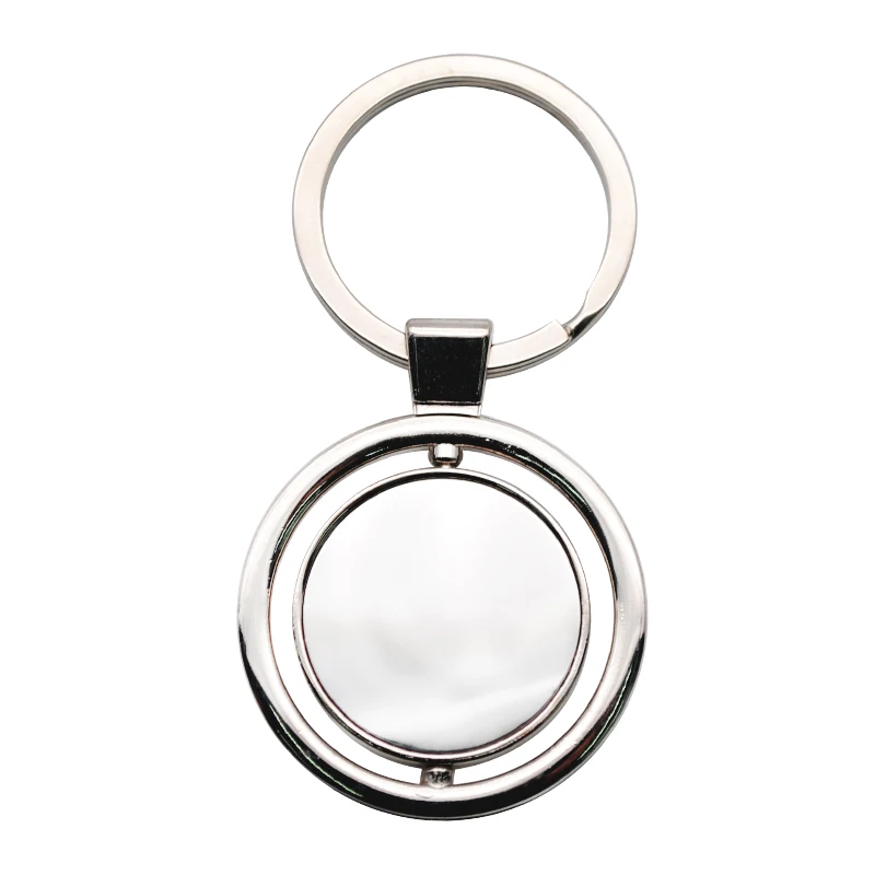 KeyChain Manufacturer Promotional Wholesale Design Sublimation Keyring Custom Logo Rotatable Key Ring Souvenir Metal Keychain