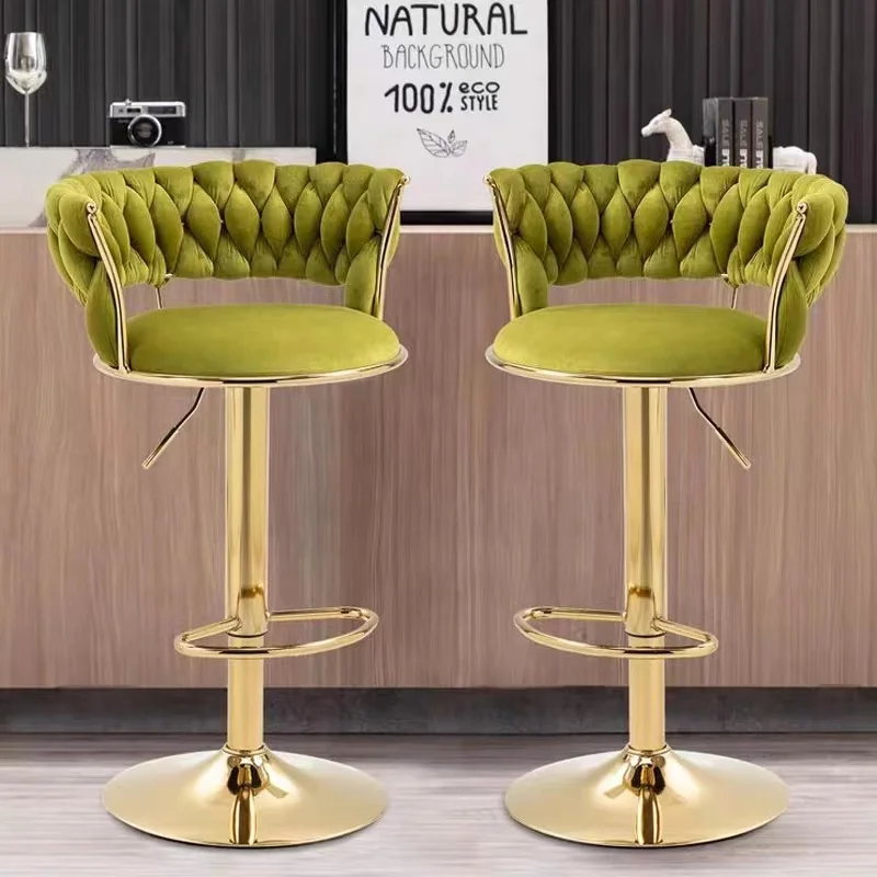 Bar Chair Home Tall Nordic Metal Luxury Gold Swivel Kitchen Velvet High Modern Cheap Stools Chair Bar Furniture For Bar Table