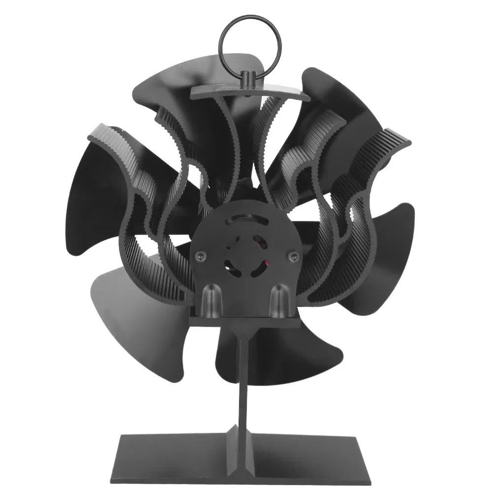 Hot selling fireplace accessories more efficient small heat powered wood stove fan 6 blades