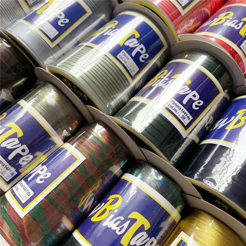 
laces cords trimming ropes elastic tape china factory supply 100% Polyester bias tape cotton tape satin cords 