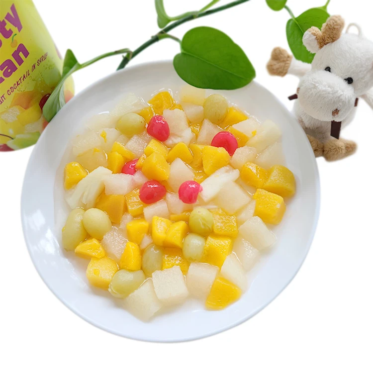 
High Quality Canned Fruit Cocktail In Juice With Cherry Pineapple Grape Pear Fruits For Sale 