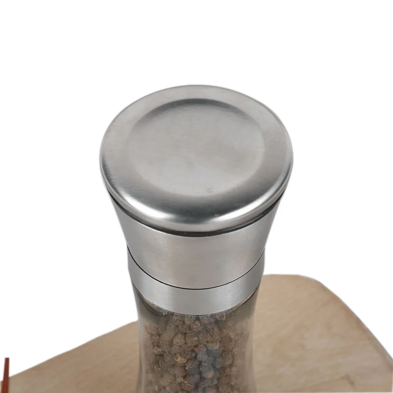 Factory Supply Simple Seasoning Jar Spice Grinder Glass Seasoning Salt Pepper Bottle