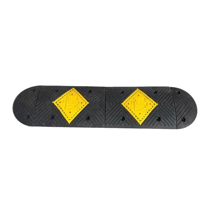 1000mm Long Rubber Traffic Speed Humps 2 Channel Heavy Duty Black Yellow Cable Protector Ramp Driveway Speed Bump
