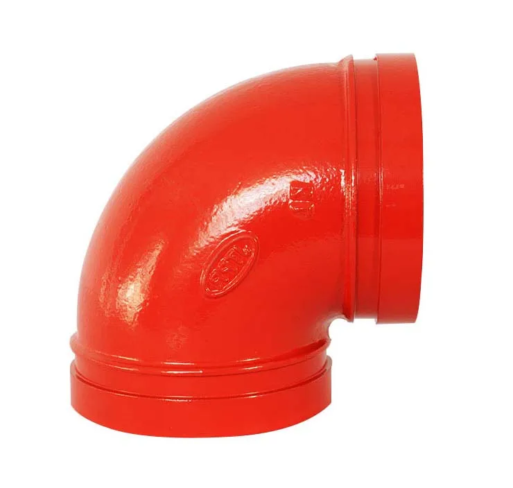 Высокопластичный чугун ASTM A536 65-45-12 300 ~ 500 psi красная картина/горячеоцинкованный рифленый 90 ° локоть