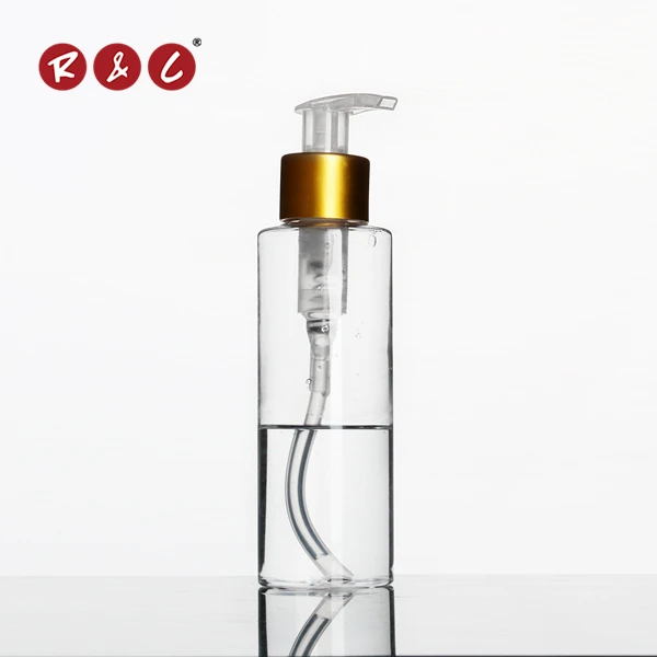 Instock Plastic Tall Square 6 Ounce 8oz Body Wash Pink Pump Bottle 300ml 500ml Clear Shampoo Bottles With Gold Cap