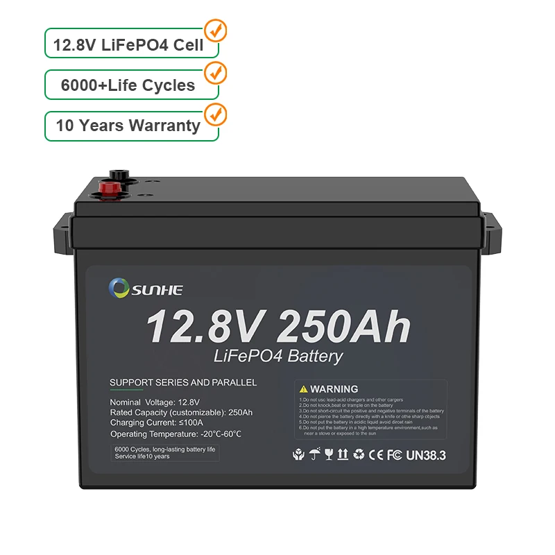 Lifepo4 12 В 250ah литий-железо-фосфатная батарея для RV/автодома/солнечной системы/яхты/гольфа