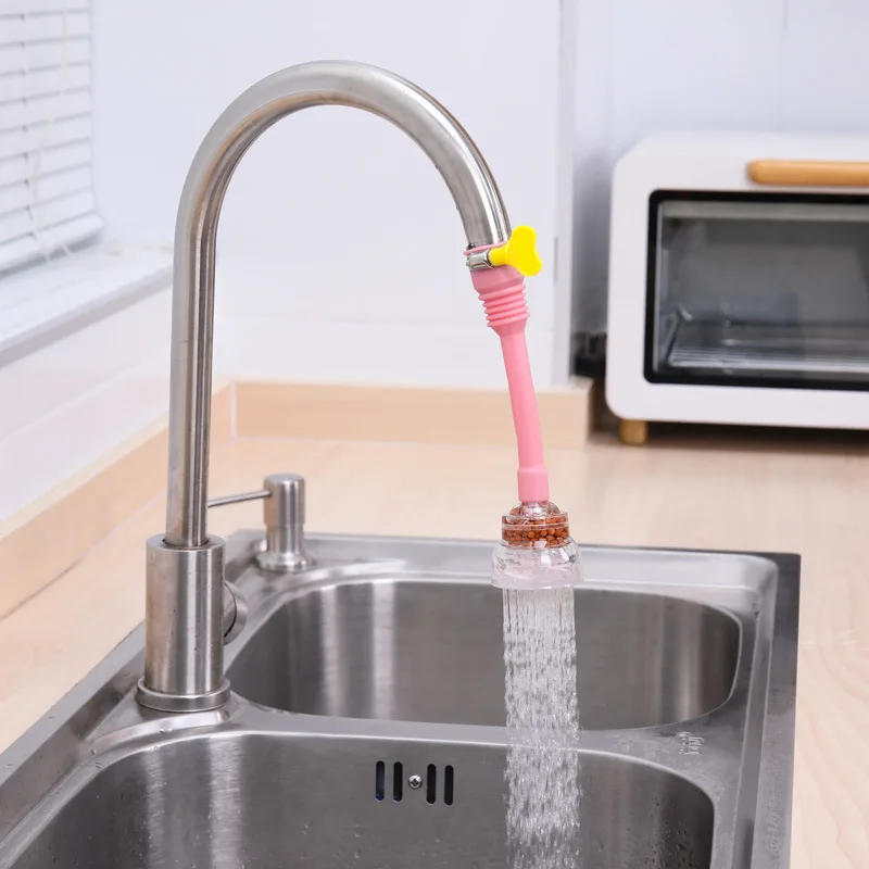 LLX760 Adjustable Faucet Filter Kitchen Water Filter Retractable Rotating with Maifan Stone Faucet Filter Tap Water Purifier