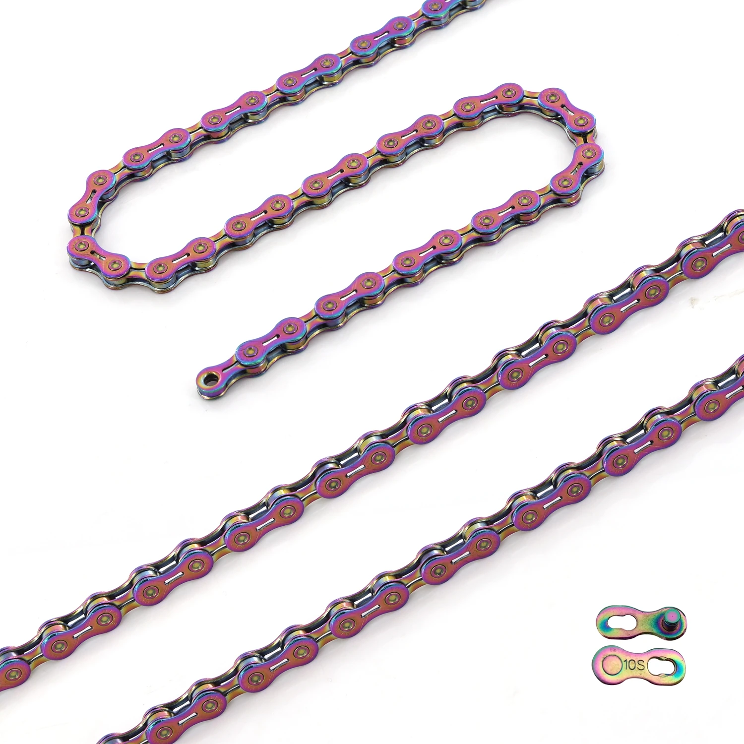 High quality FNC 10 speed rainbow rust proof stainless steel  hollow road mountain bike chain