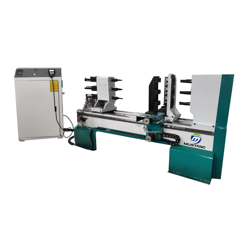 MT1516 Mustang Triple Axis Automatic Wood Lathe Machine Woodworking Machine Baseball Bat Cnc Wood Turning Lathe