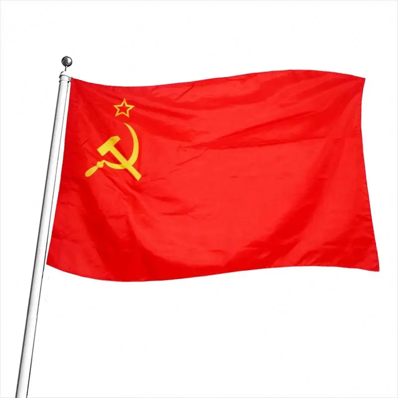Wholesale 3*5 Ft Russia Flags 100% Polyester No Fade Union Of Soviet Socialist Republics USSR Flag