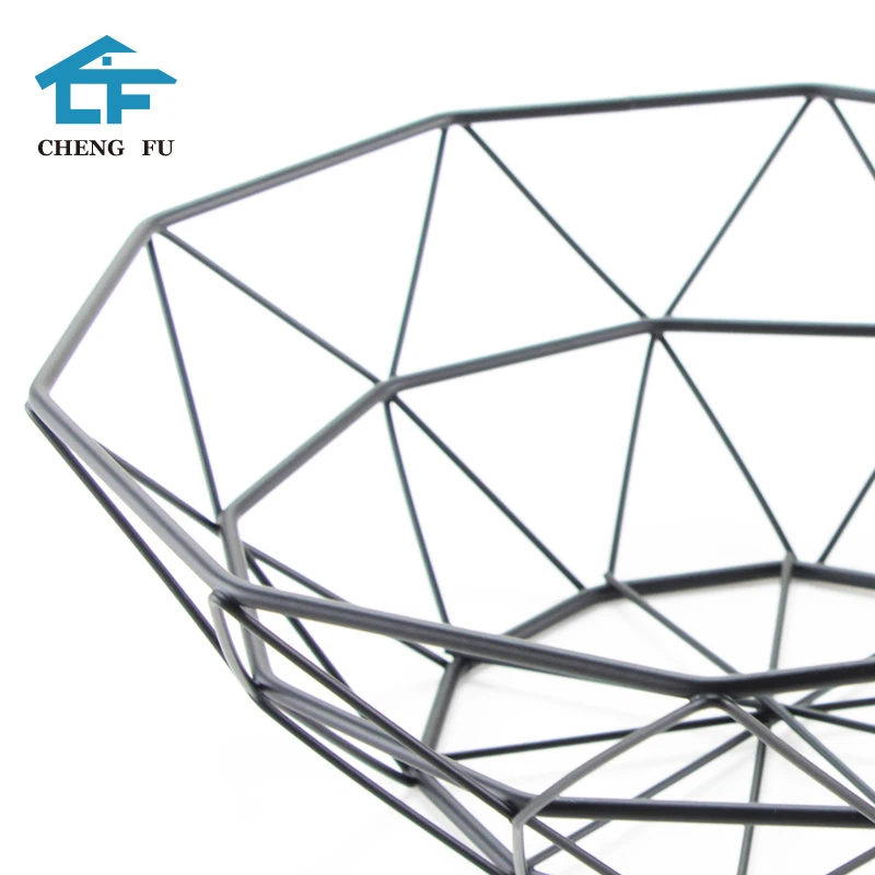 High Quality Custom Iron Steel Fruit Bowls Basket Round Metal Storage Wire Mesh Baskets