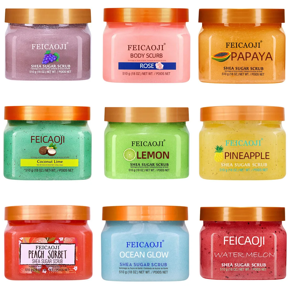 Himalayan salt Shea butter exfoliating whitening sugar bath body scrub cream