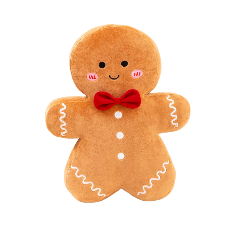 Wholesale Custom Kawaii Christmas Ginger Bread Plush Toy Stuffed Chocolate Cookie House Shape Doll Funny Xmas Tree Party Decor