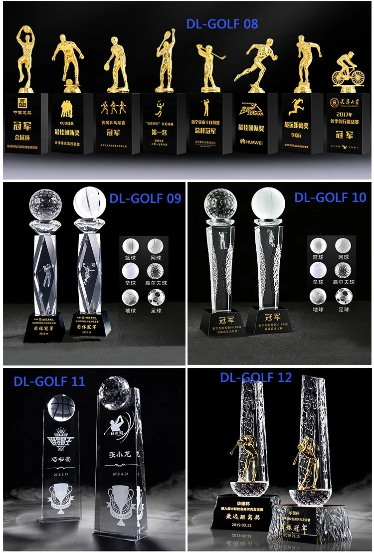 Crystal Badminton Award Trophy / Badminton Sport Trophy Awards Quality Sport Crystal Trophy