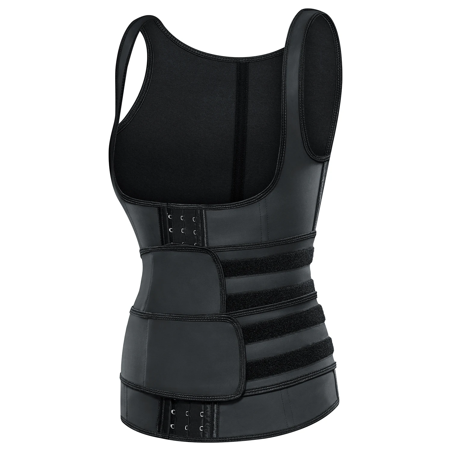 LangQin body shaper vest 2 double belt with hooks design latex Back support waist trainer vest with zipper