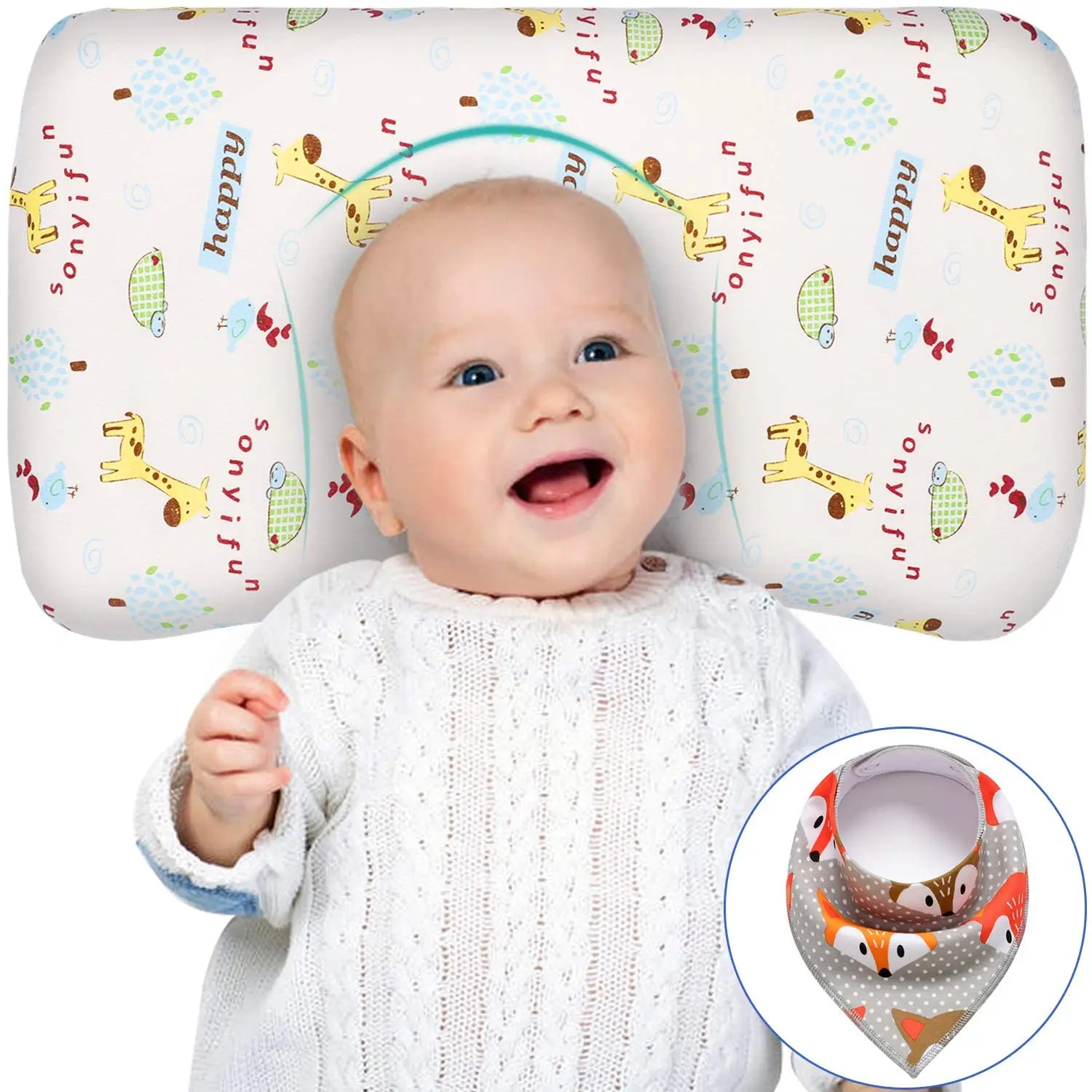 100% cotton crib pillow cover filling slow springback sponge sleeping baby pillow for newborn