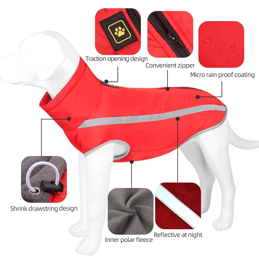 Одежда для домашних животных Тедди Аляскинский золотистый ретривер Акита осенне-зимний светоотражающий жилет безопасности Французский Бульдог собака и кошка ткань