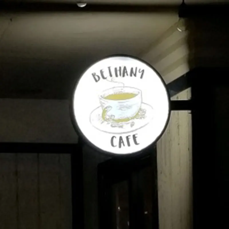 Outdoor 60Cm Double Sided Round Led Light Box Sign Board Illuminated Shop Sign