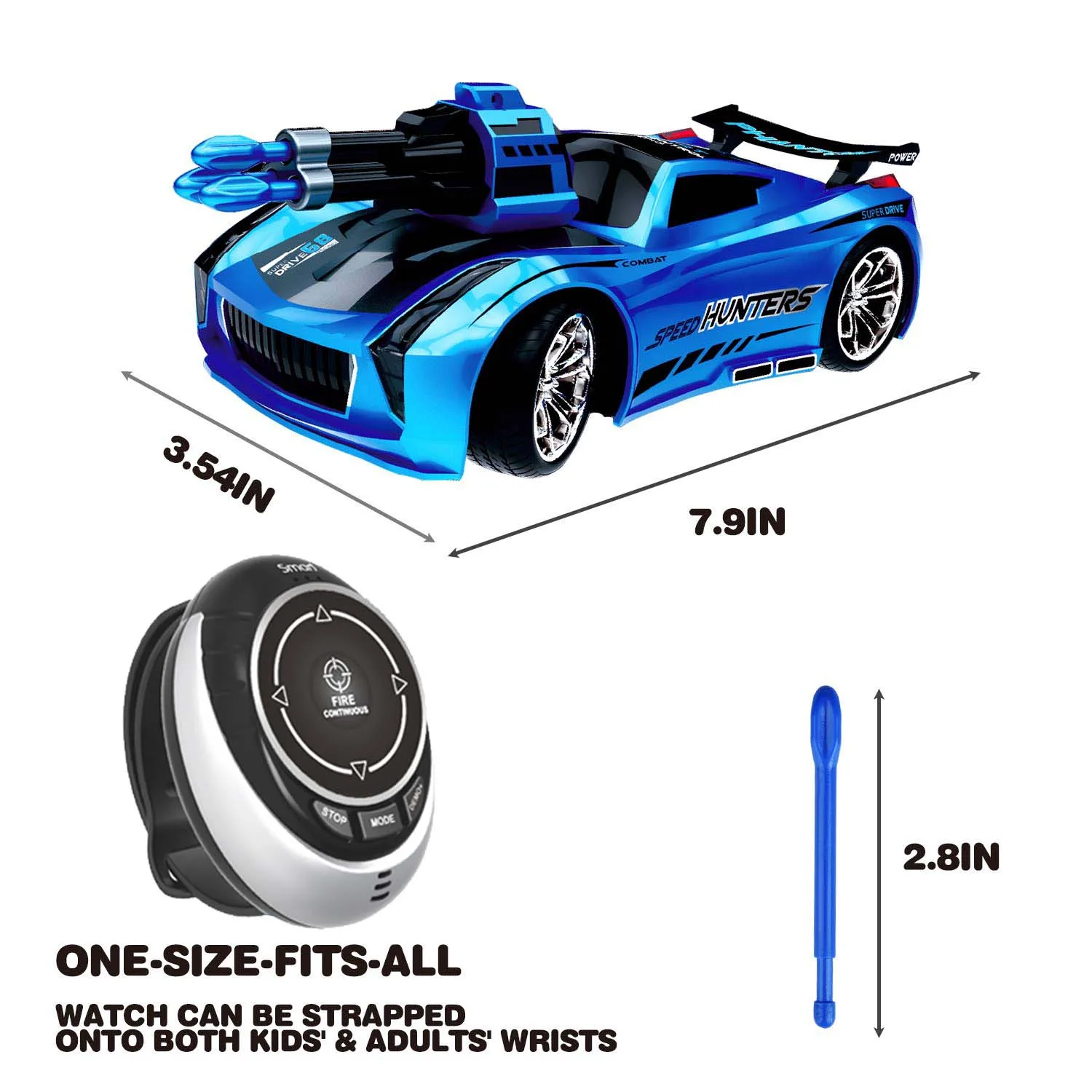 High-Speed Remote Control Car - Multi-Function with USB Charger, LED Lights, Smart Watch, and Voice Command