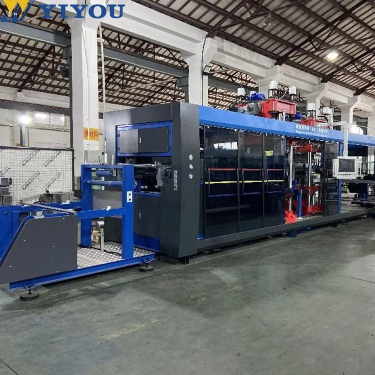 Multi station thermoforming machine for thermoforming tableware products