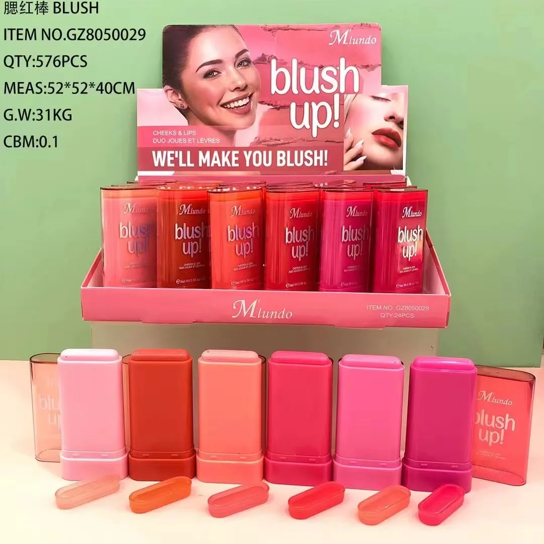 Rimocoo 12 pc cream blush Custom Private Label Stick Blush Makeup High Quality Creamy Blusher Palette Makeup for cheek Stick