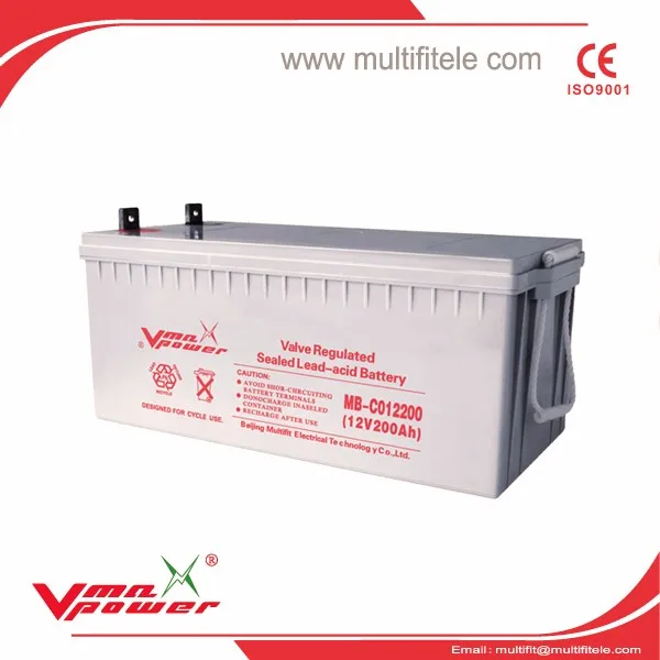 Vmaxpower 12v/24v/48v 100ah/ 150ah/200ah Lead Acid Battery Storage Gel Battery and Deep Cycle for solar system battery