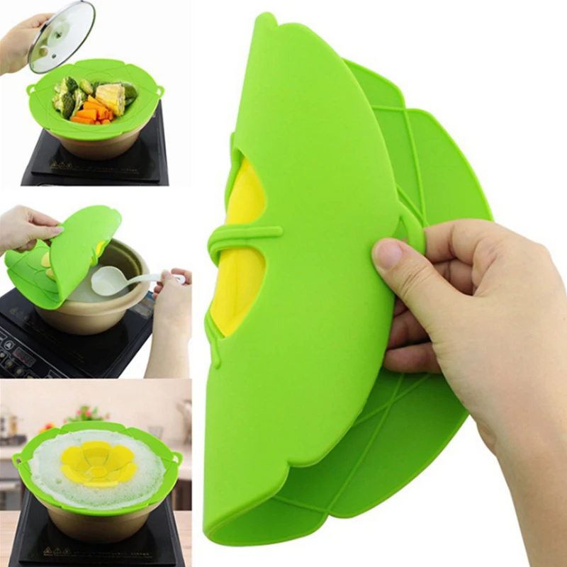 Kitchen Gadgets Accessories Supplies Cookware Anti-Overflow Cover Silicone Lid