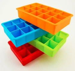 Factory Stock Silicone Ice Cube Trays Non stick Square BPA Free Ice Moulds with lids