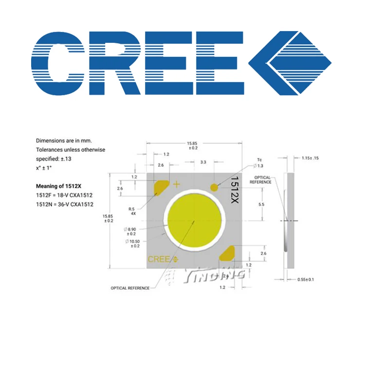 CXA XLamp COB LED 1816 35W 37V 3000-6500K High-power Diodes For The Transmitter