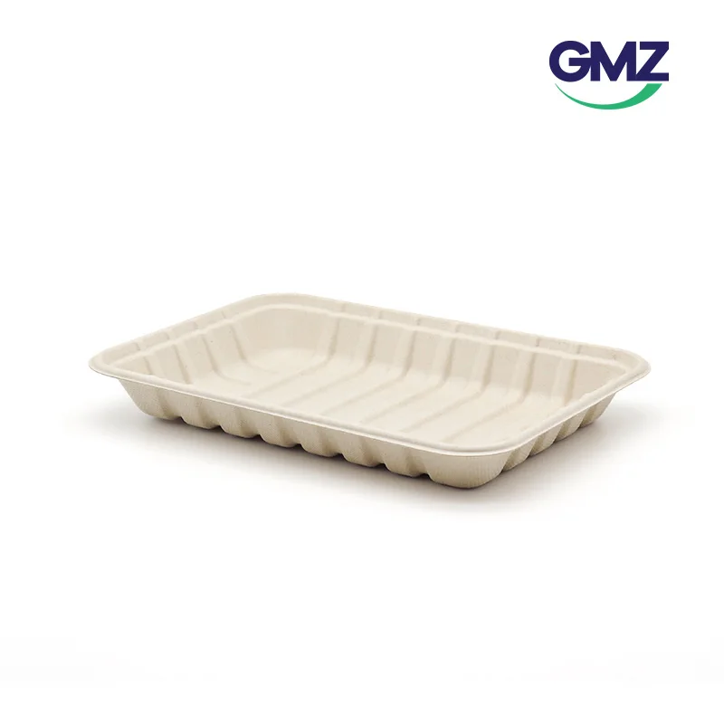 100% compostable bagasse plates paper packaging box supplier customized eco friendly cutlery