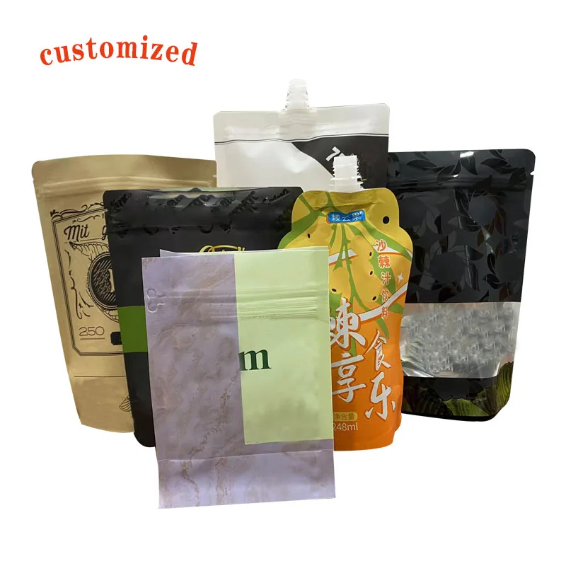 Moisture proof Custom Printed Plastic Aluminum Foil Food with flat bottom Bag Foil Coffee Packaging eight side sealed bag