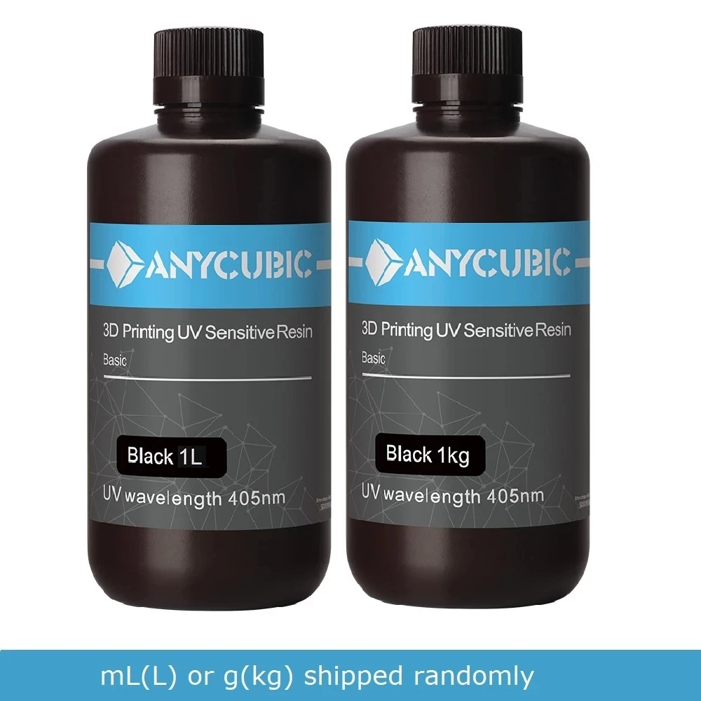 LCD 3D PRINTER UV 405 nm Resin 500ml/1L Black White Color materials from Anycubic
