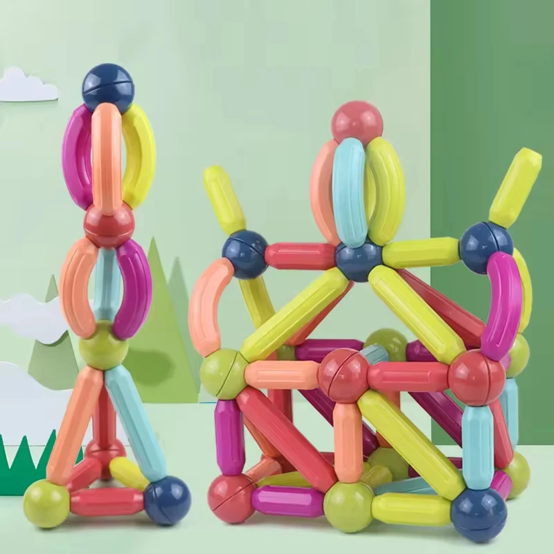 Seamind Magnet Ball Toys Magnetic Stick Game Educational Magnetic Building Sticks Balls And Rods For Kids