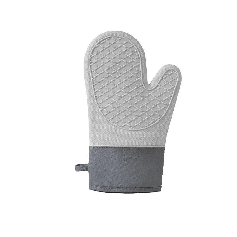 Heat Resistant Non-slip Kitchen Cooking Hot Proof Silicone Cotton Safety Gloves Oven Mitts