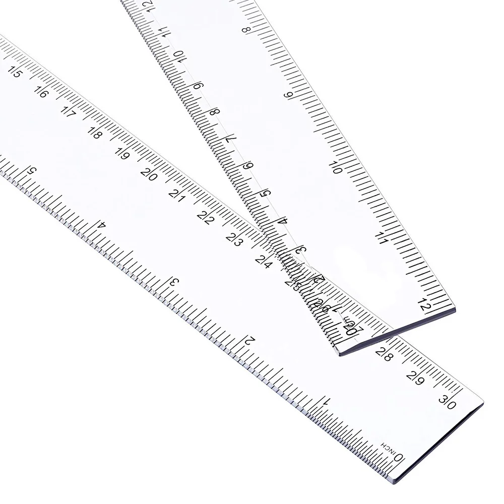 SINOART 20/30/40/50/60/100cm Clear Straight Ruler Plastic Ruler With graduation both in metric & inch