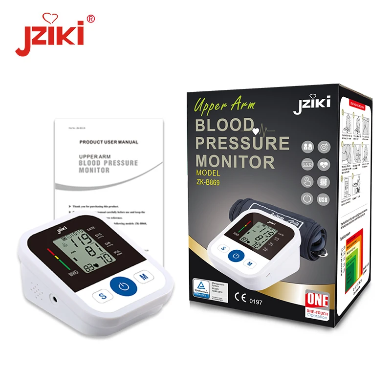 Jziki ZK-B869 Hot Sale CE ISO Automatic Blood Pressure Monitor BP Monitor with voice function